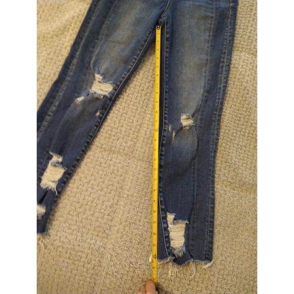 Bridge by gly buckle ultra high rise  ankle distressed jeans Sz 26 Boho Summer - Picture 6 of 9